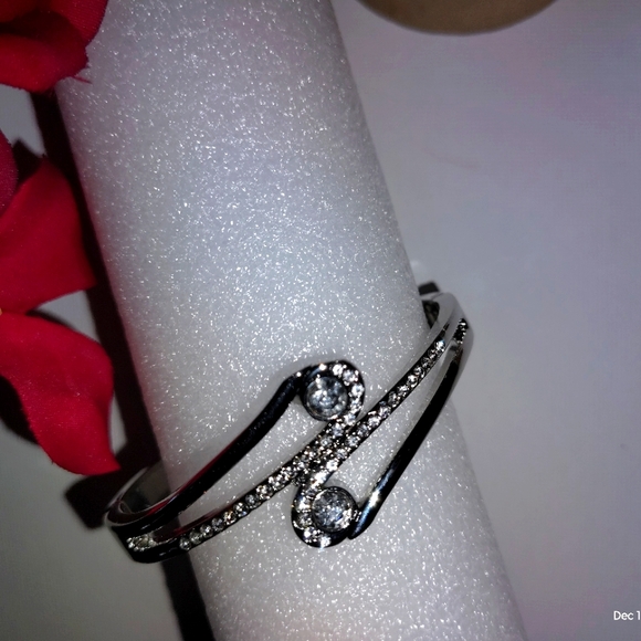 Macy's Silver Toned Crystal Bracelet - Picture 2 of 7
